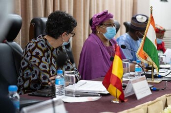 10/10/2020 La ministra de Asuntos Exteriores, Arancha González Laya, y la ministra de Planificación de Níger, Aïchatou Boulama Kané
POLITICA AFRICA NÍGER INTERNACIONAL
MINISTERIO DE ASUNTOS EXTERIORES Y COOPERACIÓN