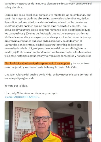 Gustavo Petro amplió su intervención con afirmaciones de fuerte carga simbólica, en las que advirtió posibles escenarios de represión y violencia política - crédito @petrogustavo/X