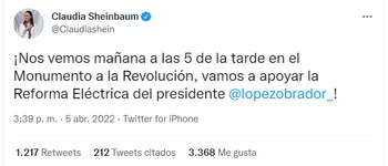 Foto: captura de Twitter: @claudiashein