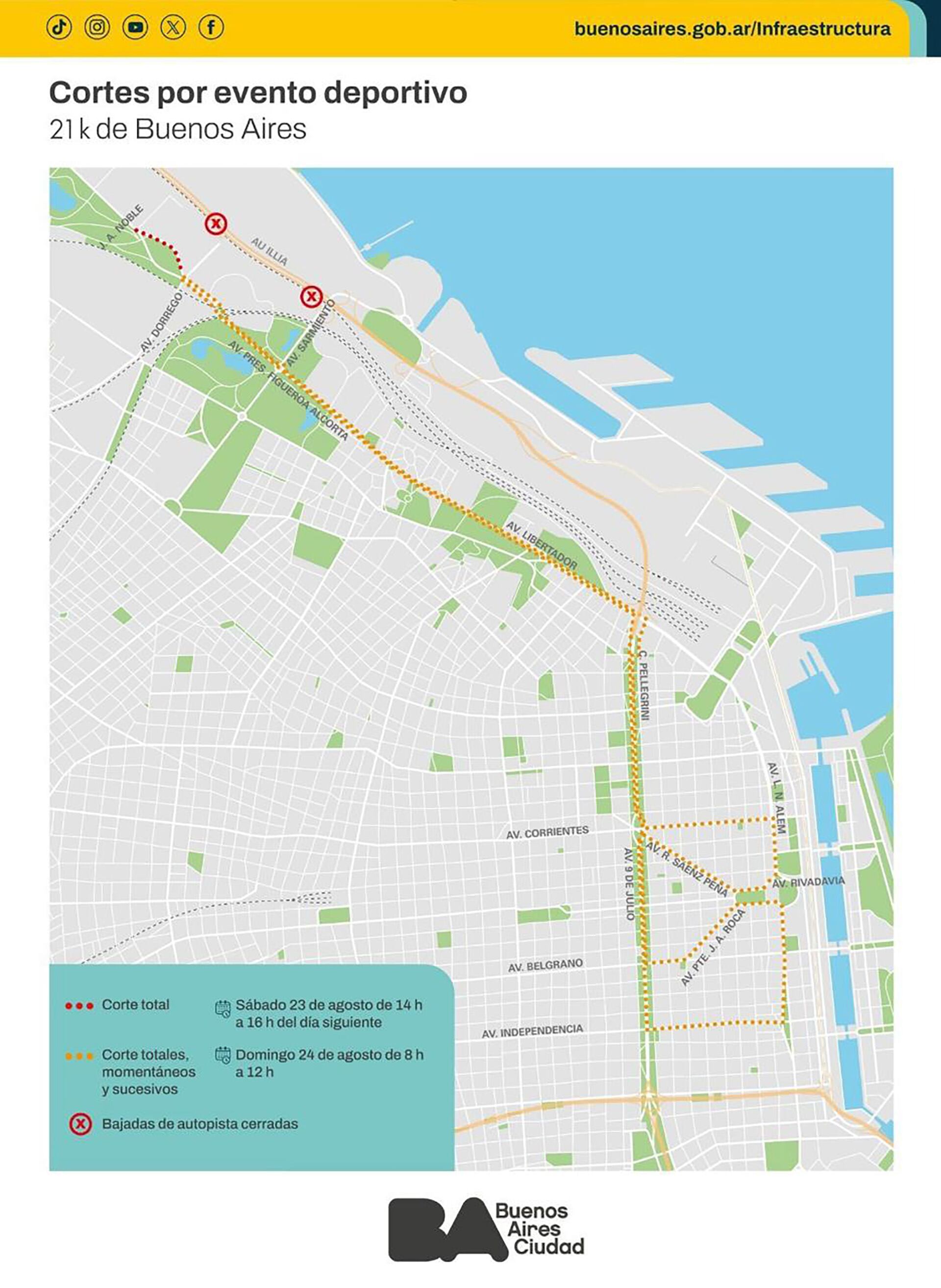 El mapa que difundió el GCBA