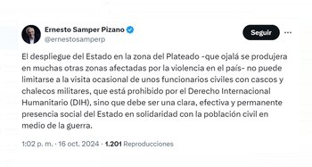 Con este mensaje en su