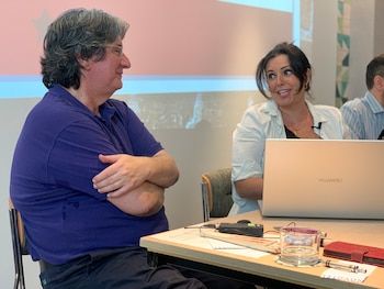 La brigada María Serrano, durante su reciente revelación pública. (Cedida)
