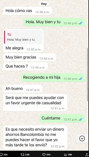 Pantallazos estafa Catalina Alba -