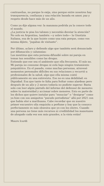 La segunda parte del descargo