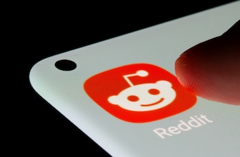Reddit app is seen on