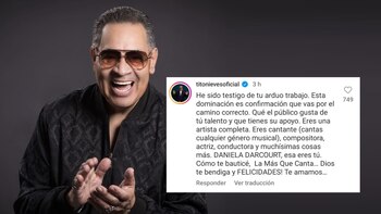 Tito Nieves elogió a Daniela Darcourt por su primera nominación a los Latin Grammy 2023. Créditos - Tito Nieves Oficial