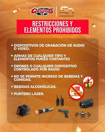 Prohibiciones para concierto de Grupo