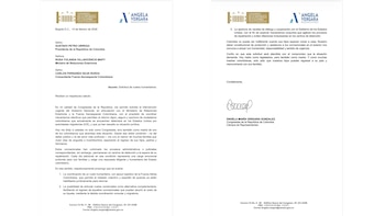 Carta oficial enviada por la