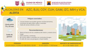 Activan doble alerta para la