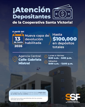 Autoridades habilitan una nueva fase de devolución para los socios de COSAVI con ahorros de hasta USD 100,000. (Cortesía: Superintendencia del Sistema Financiero)