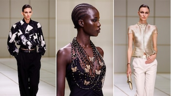 El legado de Giorgio Armani volvió a la pasarela de Milán: mariposas, sastrería relajada y guiños a los 80