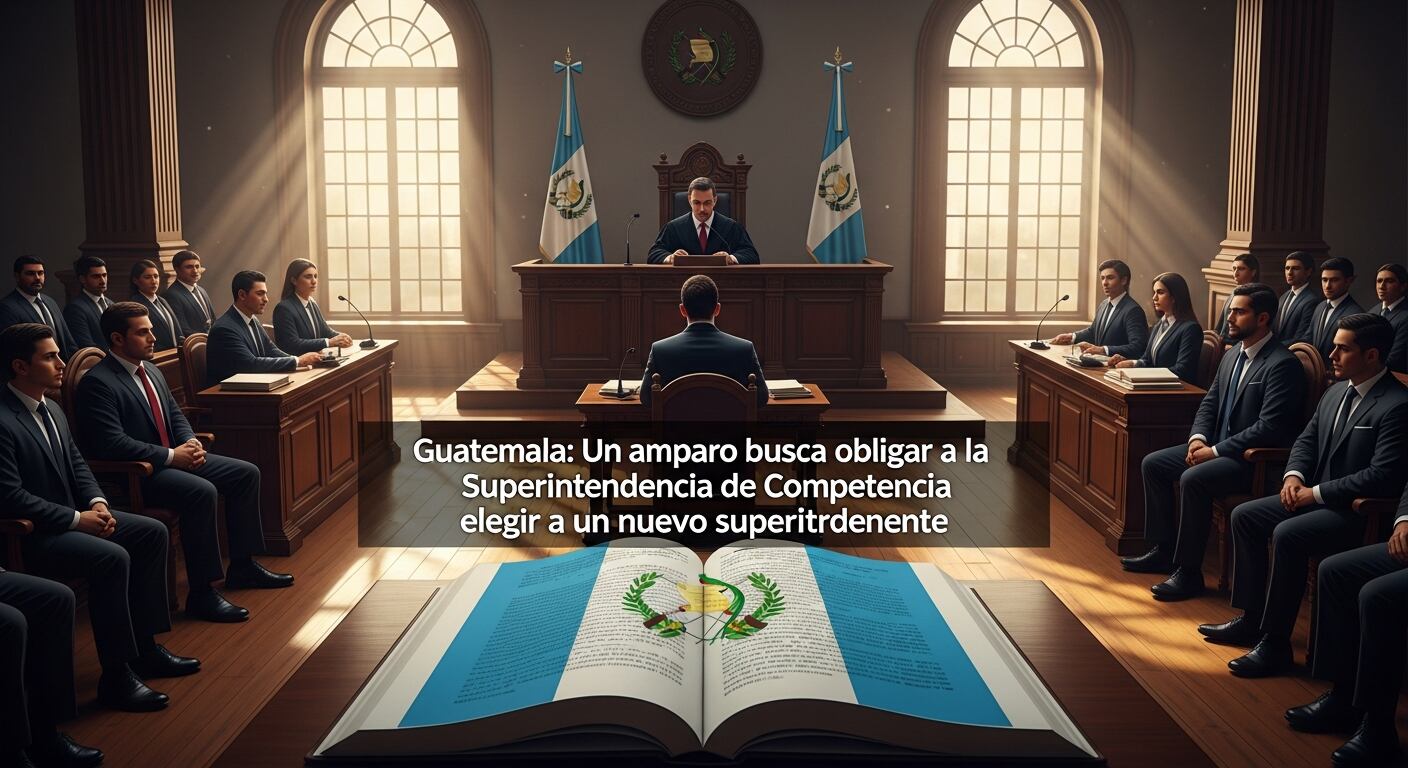 Un amparo judicial en Guatemala busca obligar a la Superintendencia de Competencia a elegir un nuevo superintendente, con un libro abierto mostrando la bandera guatemalteca en primer plano. (Imagen Ilustrativa Infobae)
