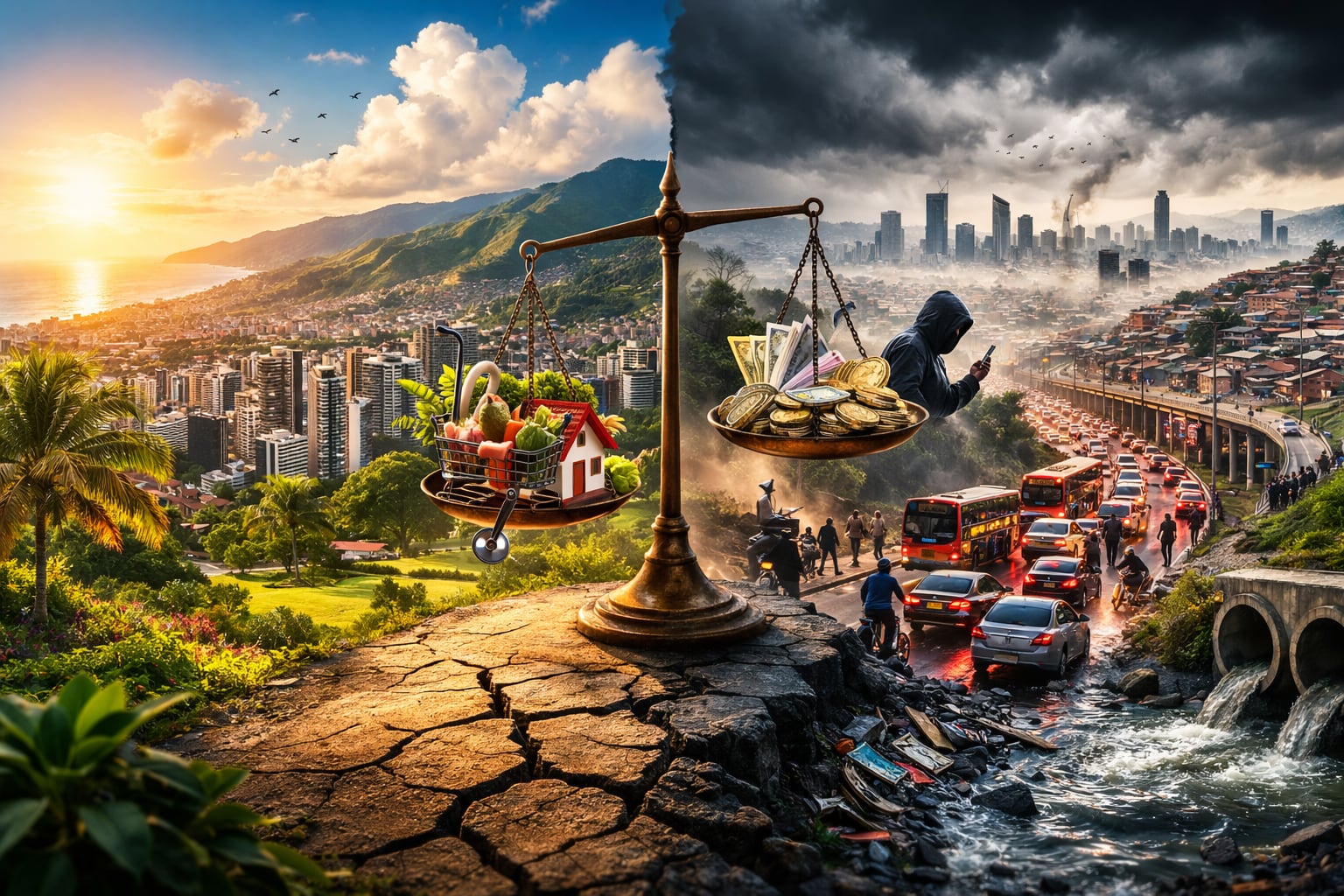 Colombia se ubicó en el puesto 75 entre 89 países evaluados en el Índice de Calidad de Vida 2026 de Numbeo, una medición que compara variables económicas, sociales y ambientales- crédito VisualesIA