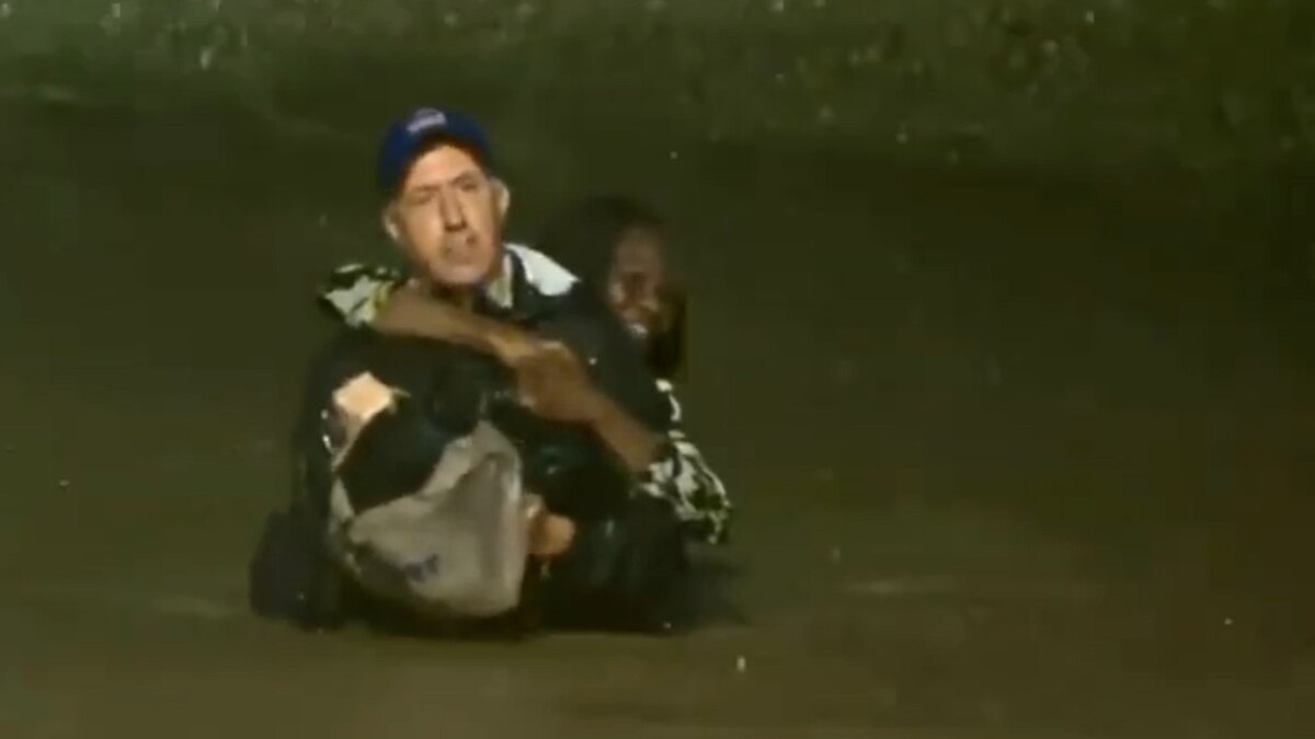 Un meteorólogo abandonó su puesto en plena cobertura del huracán Helene para rescatar a mujer atrapada en un auto