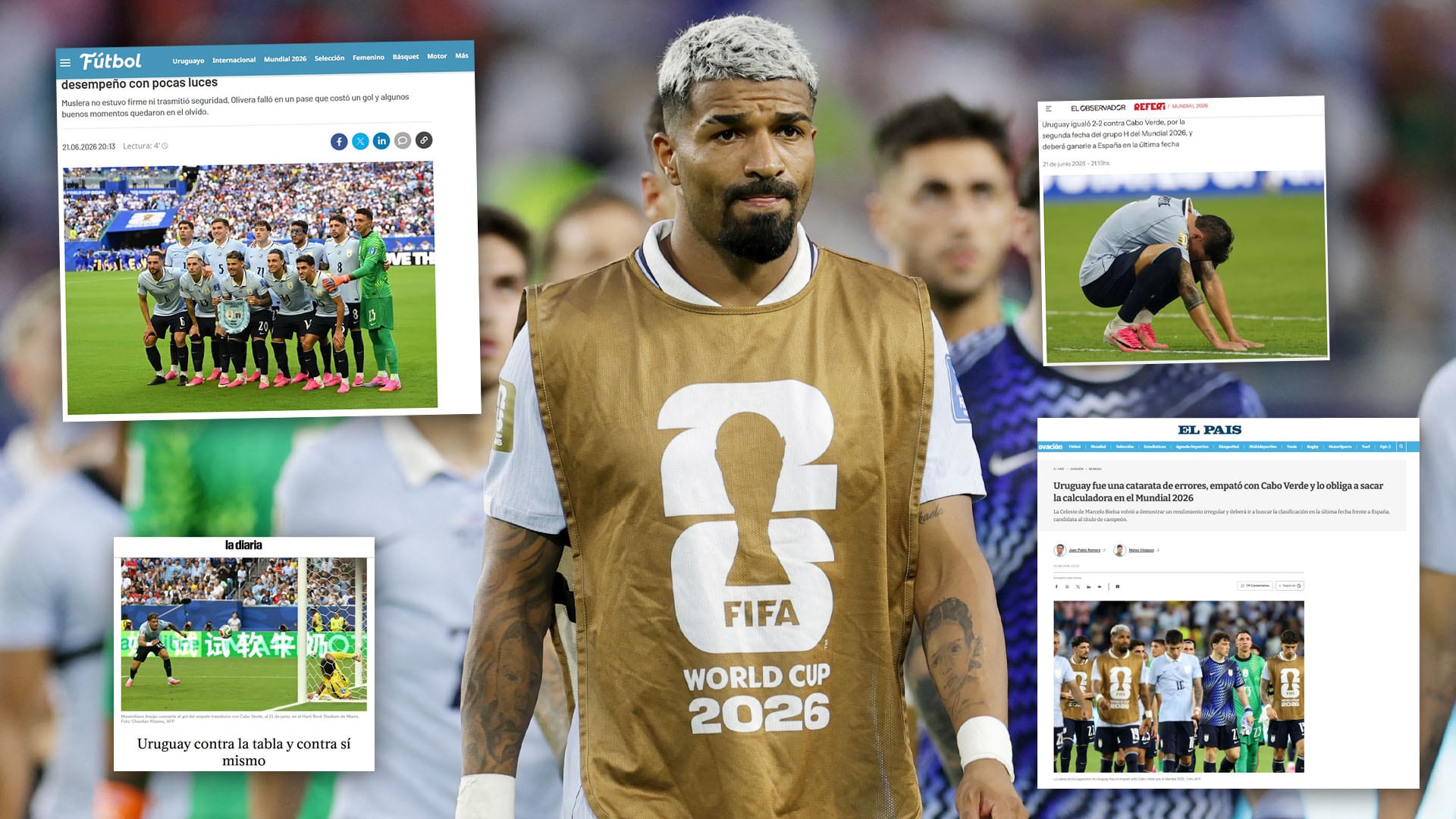 Uruguay empató contra Cabo Verde y se complica su permanencia en el Mundial