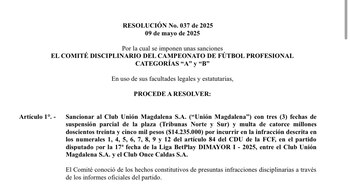 El ente deportivo dio a