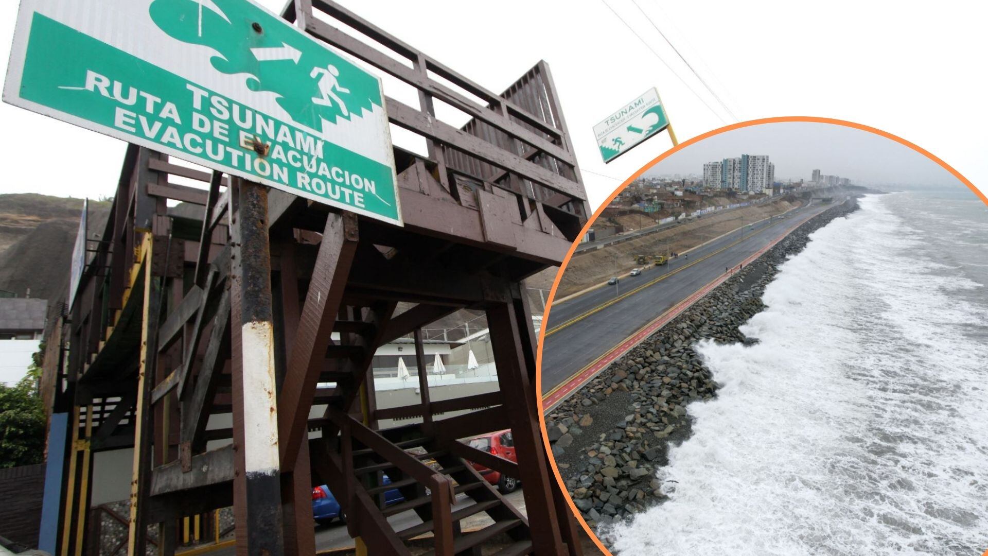 Varias vidas se perderían ante un eventual tsunami en Lima y Callao. (Composición: Infobae Perú - Andina)