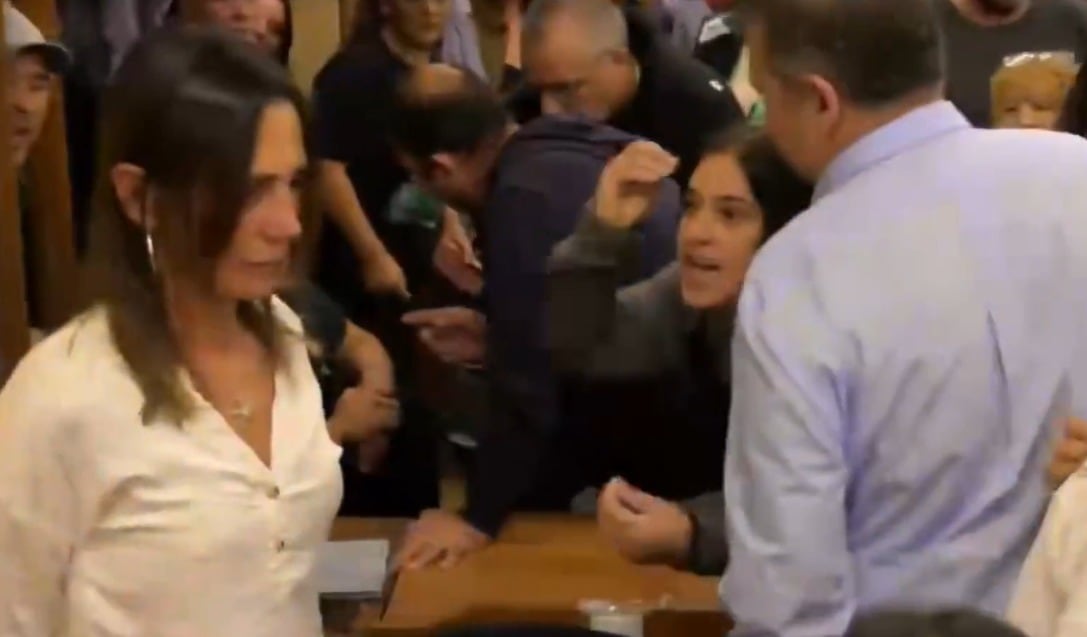La violencia ocurrida durante la sesión del Concejo Deliberante en Villa Gesell fue catalogada como inédita por la concejala agredida (Captura de video)