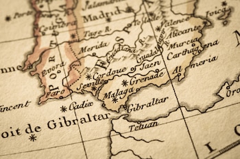 Mapa del Estrecho de Gibraltar.