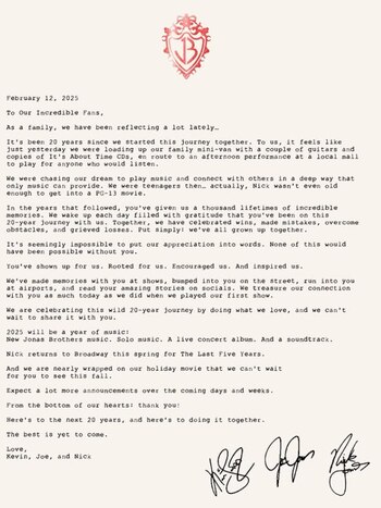 En una emotiva carta publicada