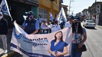 Brigadistas del PAN hacen acto