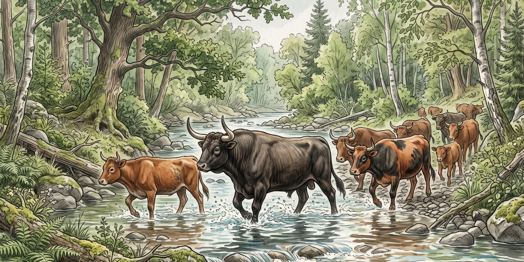 La expansión de bosques densos en el sur escandinavo redujo las zonas abiertas que los uros requerían para su alimentación (Imagen Ilustrativa Infobae)