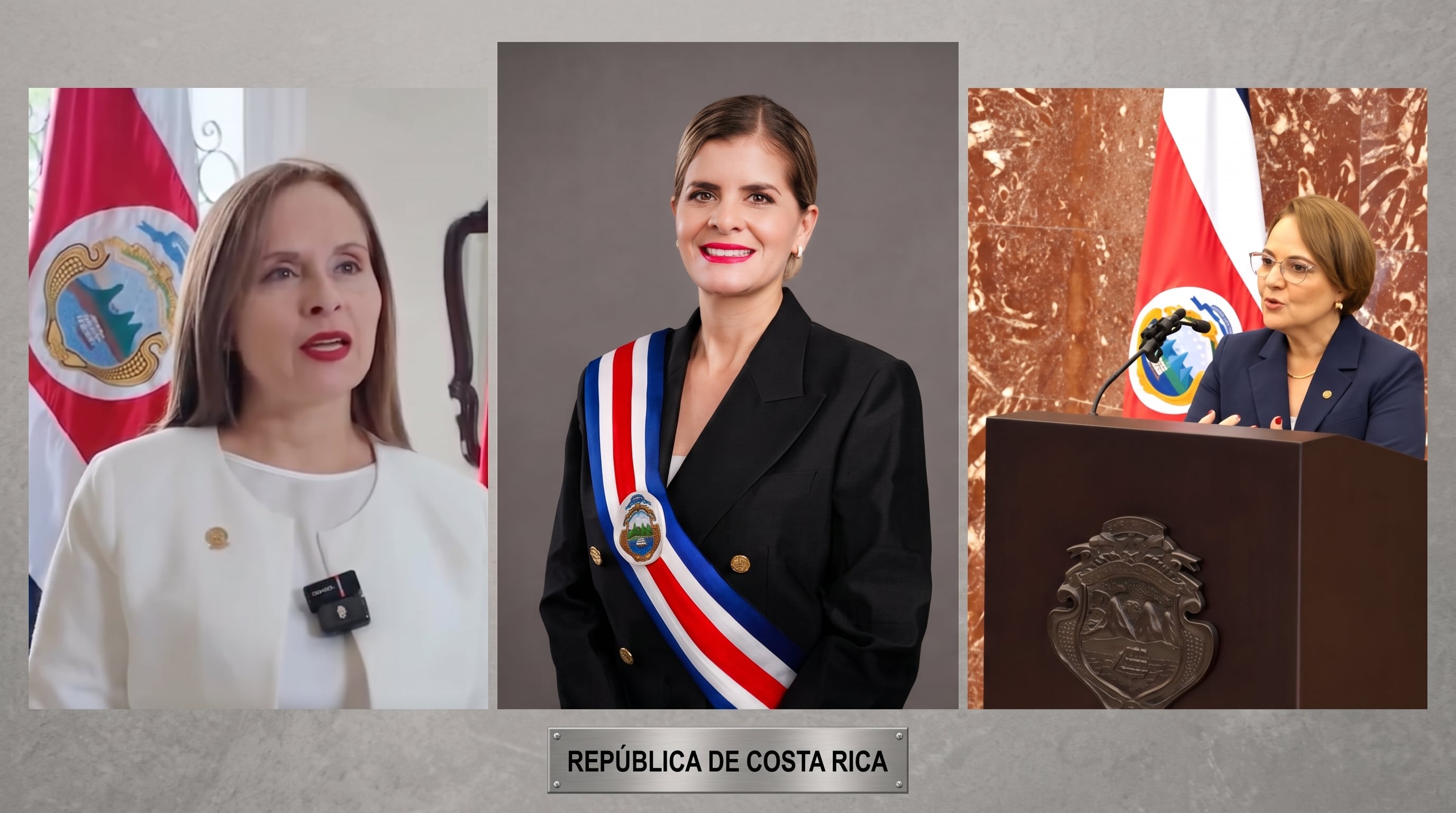 Las tres mujeres que dirigen la República de Costa Rica en una sola imagen. (Imagen Ilustrativa Infobae)