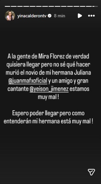 Yina Calderón reveló que el