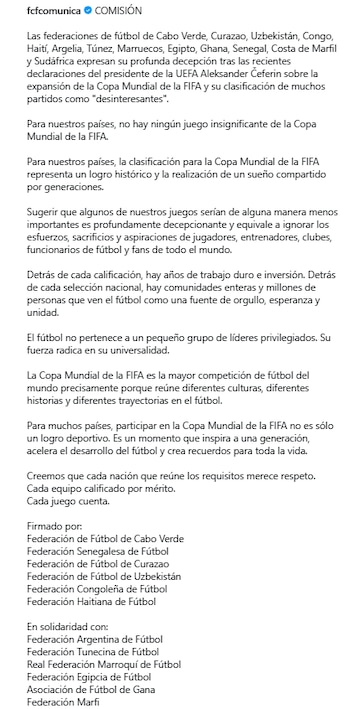 Las federaciones correspondientes respondieron a las declaraciones.