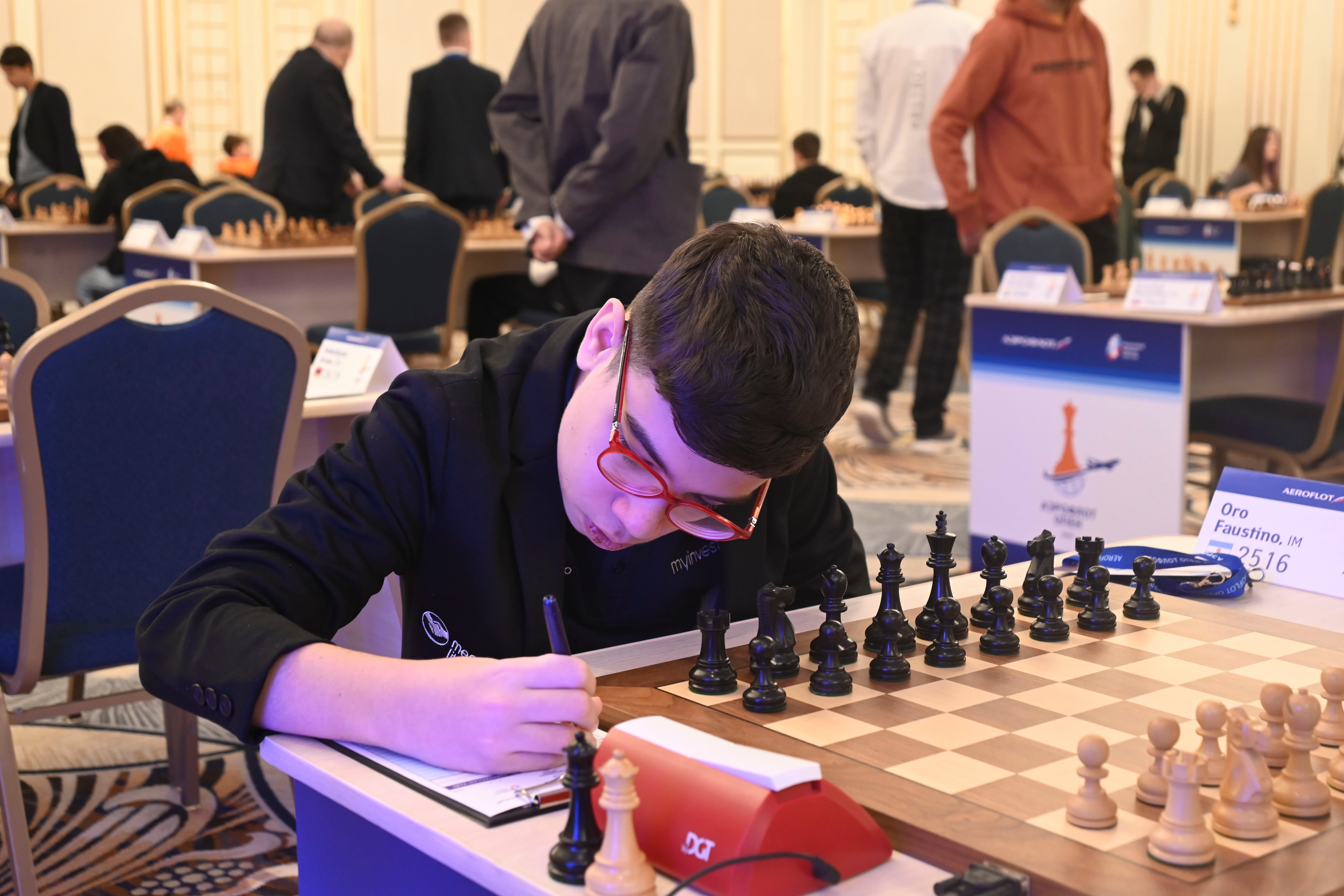 Faustino Oro en la última jornada del torneo en Moscú (Foto: EFE/ Ignacio Ortega)