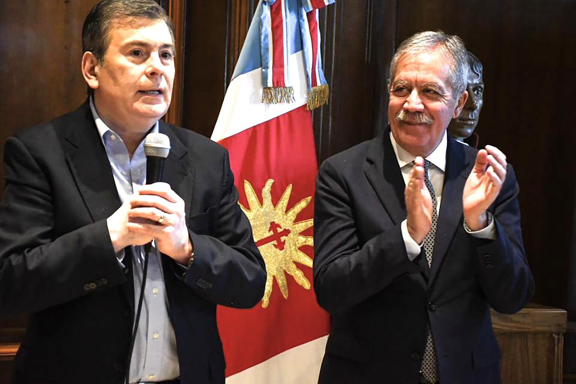 Gerardo Zamora y Elías Suárez, su sucesor en la Gobernación de Santiago del Estero