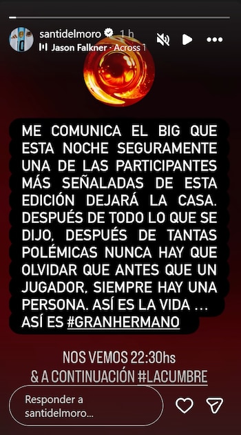 Santiago del Moro anunció que un participante decidió irse de Gran Hermano: “Así es la vida”