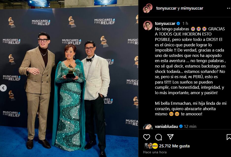 Mimy asegura sentirse privilegiada al trabajar con sus hijos (Instagram/tonysuccar/mimysuccar)