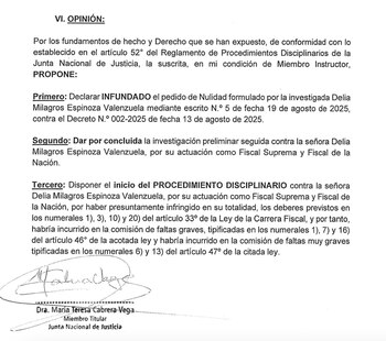 Informe elaborado por María Teresa Cabrera.