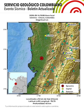 - crédito Servicio Geológico Colombiano