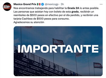 GP de México anunció compensación