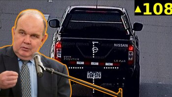 Camioneta que transporta a López