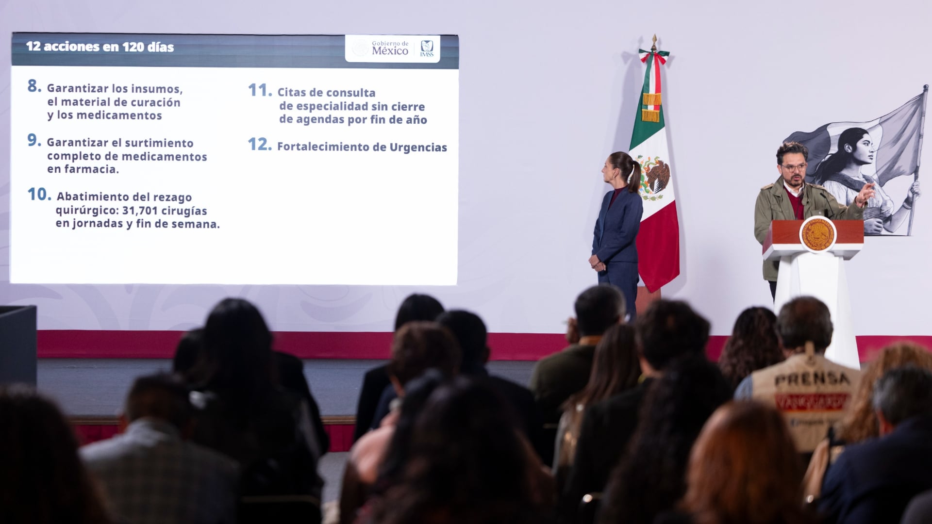 Gobierno de Sheinbaum presenta 12 acciones para mejorar el IMSS en 120 días “hospital por hospital”