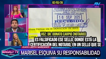 Donato Carpio explica por qué firmó un acuerdo con Marisel Linares tras denunciar el uso de un sello falso. Captura: Magaly TV La Firme.
