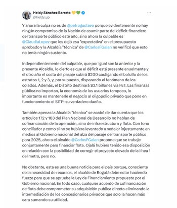 La concejala Heidy Sánchez criticó