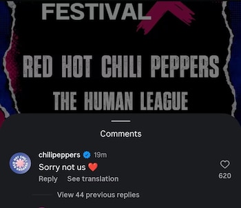 La reacción de los Red Hot Chilli Peppers tras el anuncio del festival en Rosario Central