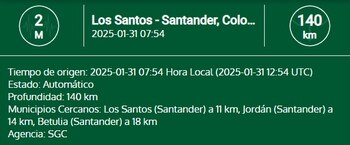 Los eventos sísmicos en esta