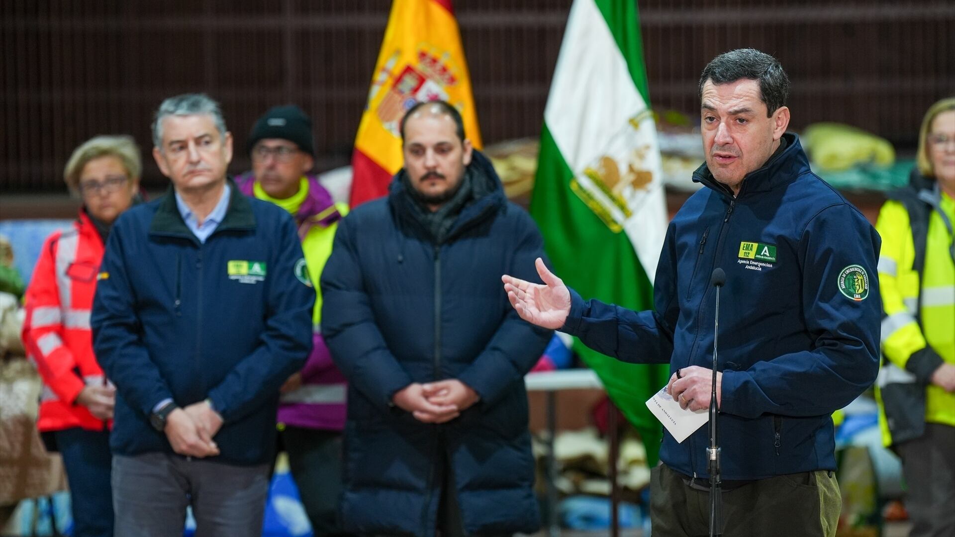 El presidente de la Junta de Andalucía, Juanma Moreno comparece ante los medios de comunicación (Francisco J. Olmo / Europa Press)