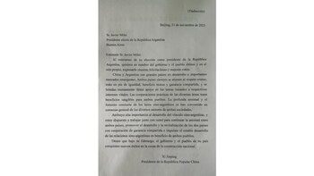 La carta del mandatario chino