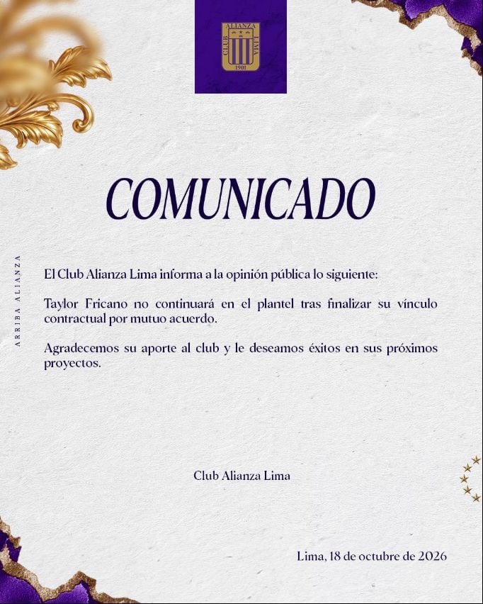 La institución victoriana puso fin a las especulaciones sobre el futuro de la voleibolista estadounidense con un pronunciamiento en sus canales oficiales. El club confirmó que ambas partes acordaron concluir el vínculo contractual. (Alianza Lima)