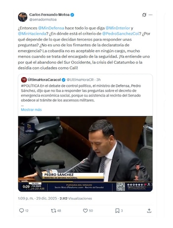 Con este mensaje en X,