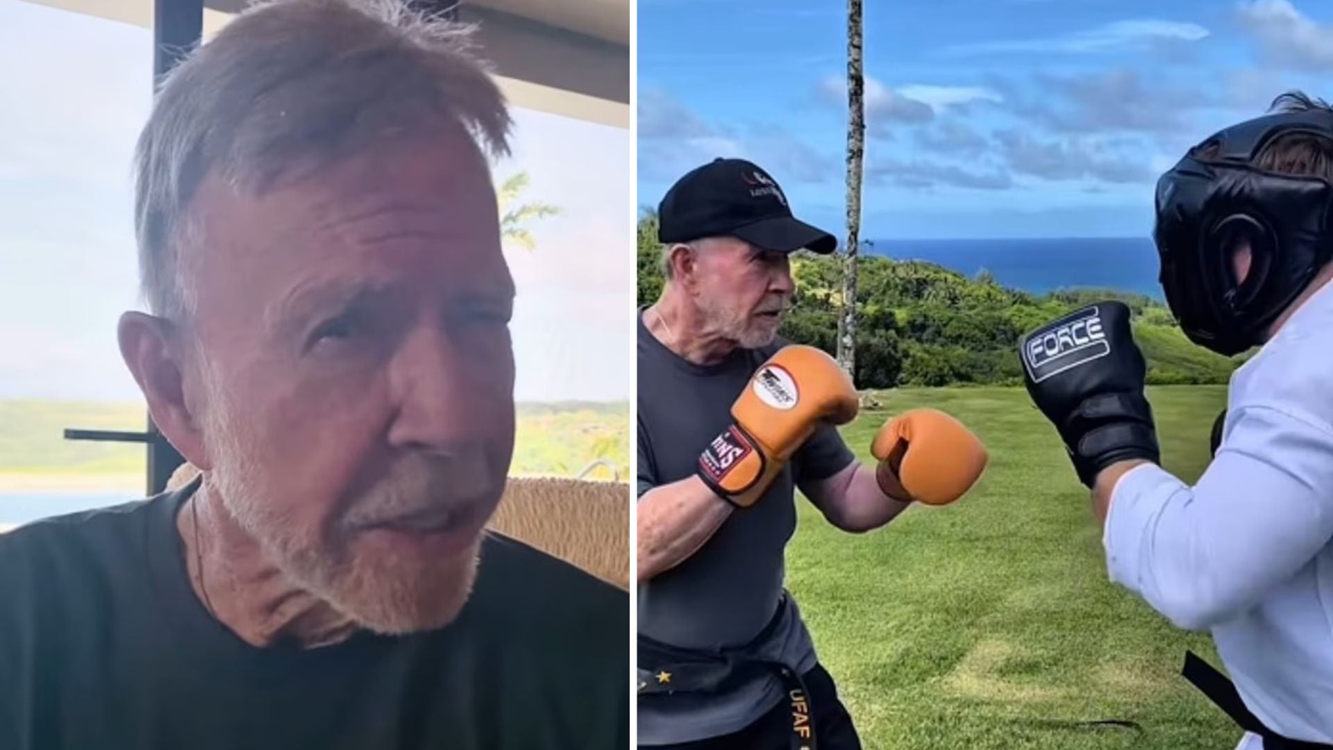 Chuck Norris se mantuvo activo físicamente hasta sus últimos días, como mostró en su publicación final.(Créditos: Instagram)