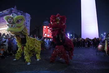 Se celebró el Año Nuevo Chino en el Obelisco (Foto: Enrique García Medina/Télam)