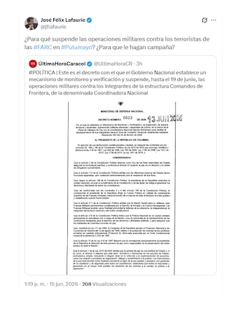 José Félix Lafaurie questionou o governo Petro sobre o polêmico decreto