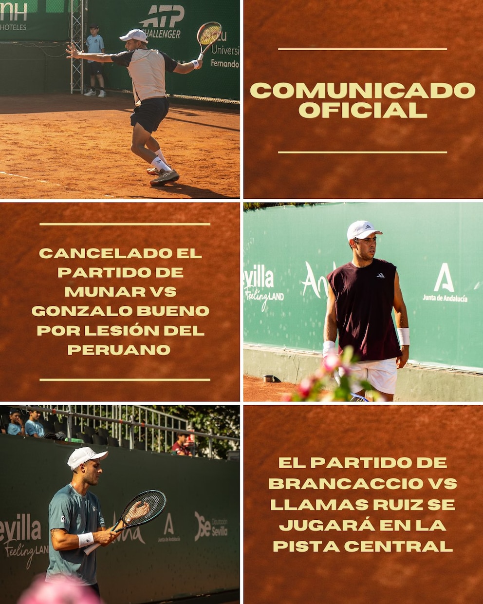 Communiqué autour du retrait de Gonzalo Bueno au Challenger de Séville.
